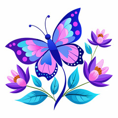 butterfly and flowers