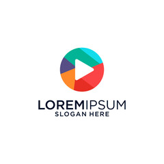 Colorful Circular Play Button Logo Design