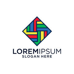 Fototapeta premium Colorful Geometric Logo Design Template