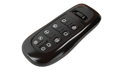 Car Key Fob with Buttons on Transparent Background