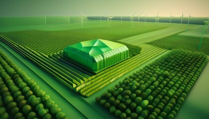 Fototapeta premium green nature environment box building