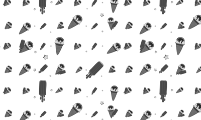 Ice Cream and Popsicle Seamless Pattern with Summer Vibes on a Transparent Background