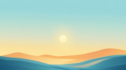 Fototapeta premium Serene Sunset over Abstract Desert Landscape
