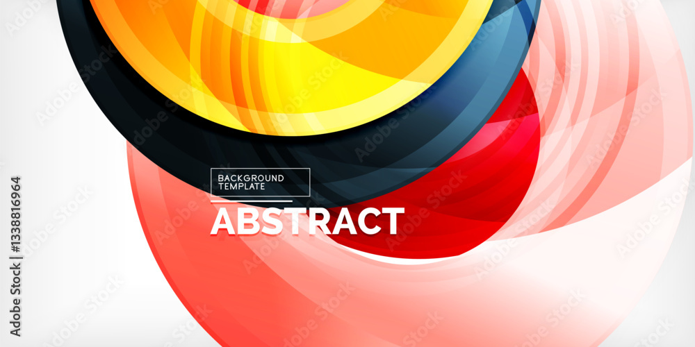 Aufkleber bright colorful circles with light effects. abstract background