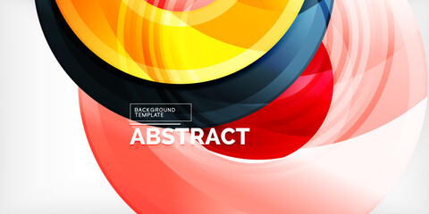 Bright colorful circles with light effects. Abstract background