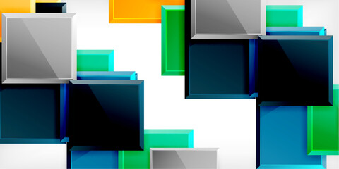 Fototapeta premium Colorful squares and rectangles. Vector Illustration For Wallpaper, Banner, Background, Card, Book Illustration, landing page