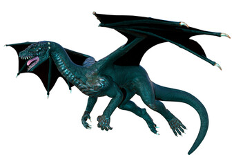 Fototapeta premium 3D Rendering Fairy Tale Dragon on White