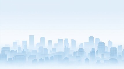 Obraz premium Misty City Skyline Panorama. (1)