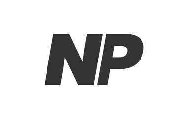 NP Techno Editable Font Logo For Corporate Branding. Bold, Futuristic Design With Unique Typographic Ideas. Minimal Custom Type And Dynamic Letter