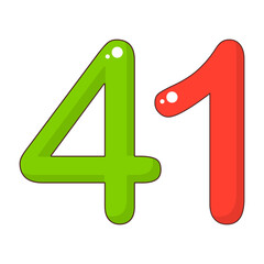Number 41 Colorful Symbol