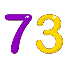 Number 73 Colorful Symbol