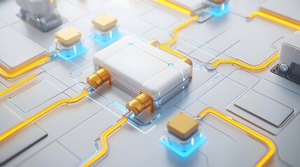 Futuristic AI Powered E Commerce Platform with Holographic Shopping Experience Robotic Fulfillment and Neon Rich Cybernetic UI