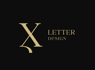 Letter X logo icon design. Classic style luxury monogram.