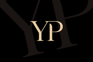 YP or PY letter logo icon design. Classic style luxury initials monogram.