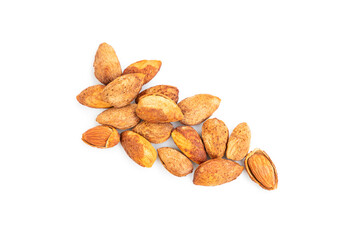 Roasted almond nuts isolated on white background, Almond Kernels