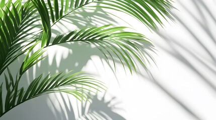 Fototapeta premium 8. Tropical foliage shadow overlay, showcasing realistic palm leaf shadows on a clean transparent background