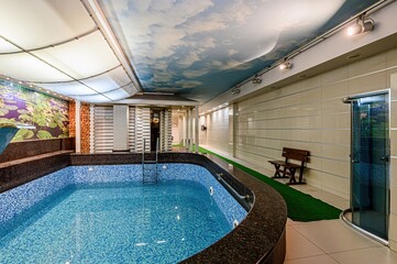 interior apartment room swimming pool in house