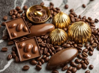 generative image Sweets candy chocolate cocoa coffee chocolate paste dessert coffee beans background desktop wallpaper coffee shop cafe menu hot chocolate