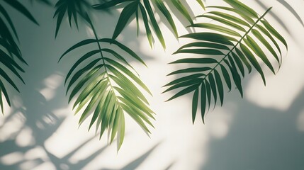12. Silhouetted palm fronds casting soft shadows over a transparent backdrop, ideal for nature-themed designs