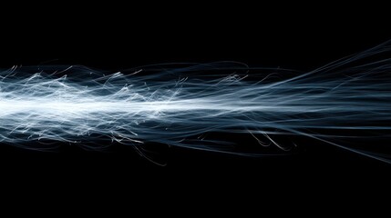 Ethereal light streaks flowing through a dark background, creating motion