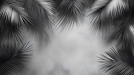 15. Tropical palm leaves shadow overlay on a transparent surface, perfect for clean, modern design elements