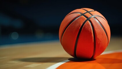 Brand new basketball, pristine condition, bright orange , game, orange, studio