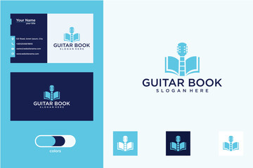 Obraz premium Digital Guitar Book Logo Design Business Card Set
