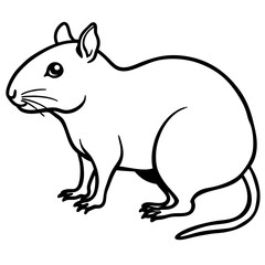 Obraz premium A small rat sits in profile view, isolated on white background illustration vector design