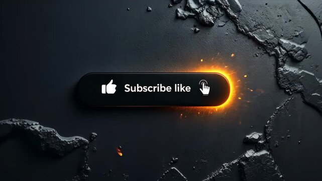 Interactive Call to Action: A sleek subscribe button with a thumbs-up icon glows invitingly, superimposed on a textured dark background, capturing attention.