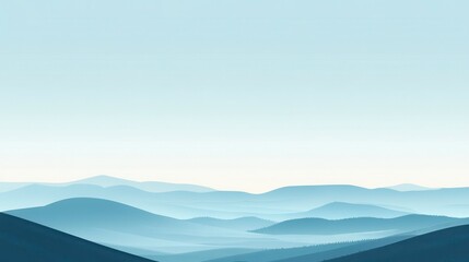 Obraz premium Serene Blue Mountain Range Minimalist Landscape Photography