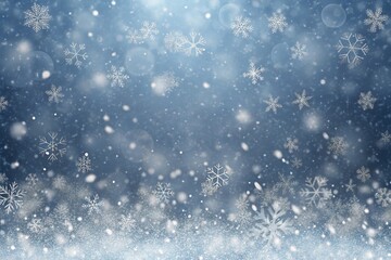 Obraz premium Realistic Falling Snow Overlay - Winter Background with Copy Space