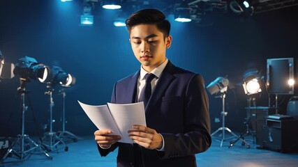 Actor reading a script.