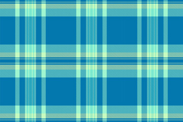 Vintage vector background seamless, sewing textile fabric pattern. Proud check tartan texture plaid in cyan and mint colors.