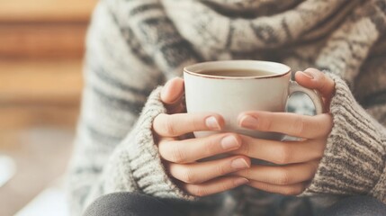 A person enjoys herbal tea in a rustic cabin, embracing a tranquil digital detox weekend