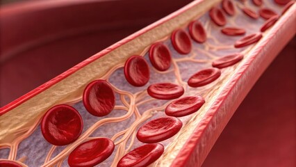 Deep vein thrombosis clot formation in blood vessels human body medical illustration internal environment scientific viewpoint