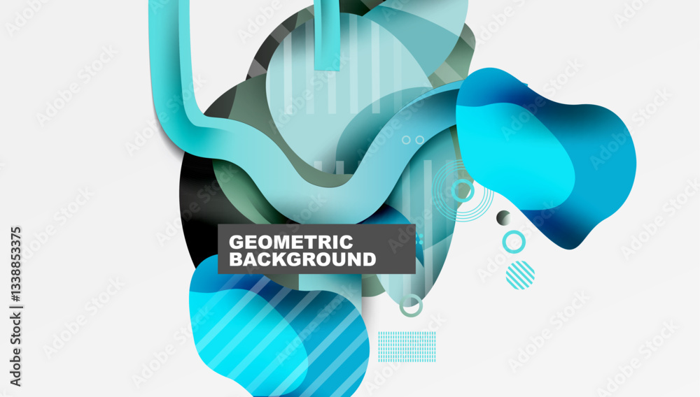 Poster abstract liquid shapes and lines background