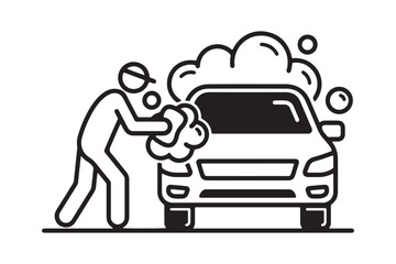 Car Wash Service Cleaning Icon.