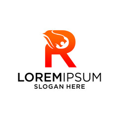 Fiery Lion R Letter Logo Design