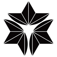 家紋です。外三つ割り麻の葉といいます。