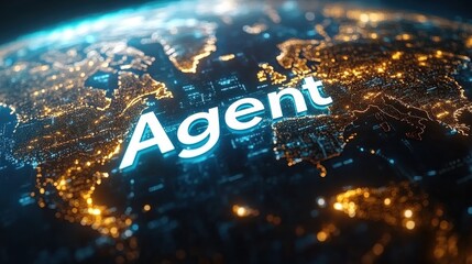 A globe with the word Agent written on it