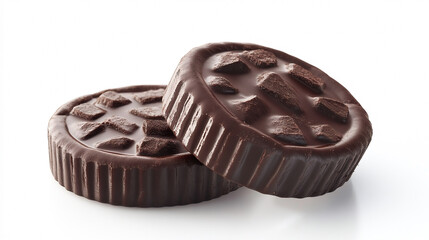 Chocolate cookie isolated on a white background