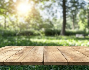A Whole Wooden Table On The Grass In The Park Fro Fa709efe-4 1832