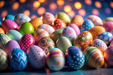 Obraz premium Pastel Easter Eggs Collection: 4K PNG Die-Cut Images for Spring Designs