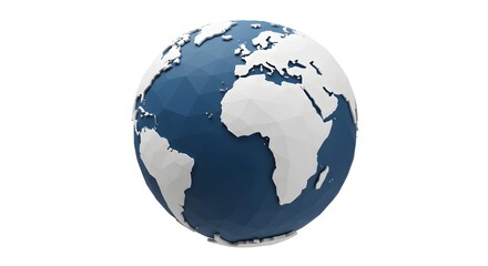 triangle geometrical earth globe isolated on white background

