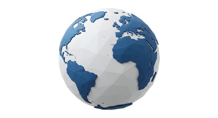 Fototapeta premium triangle geometrical earth globe isolated on white background