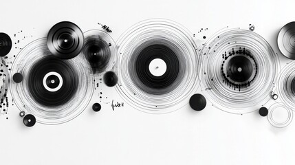 Vinyl Records Abstract Art.