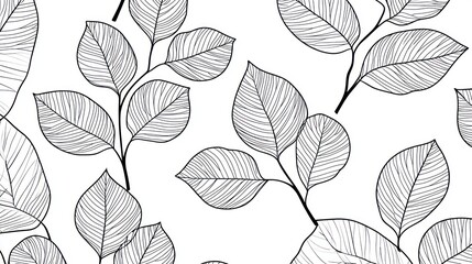 Elegant Black and White Leaf Pattern