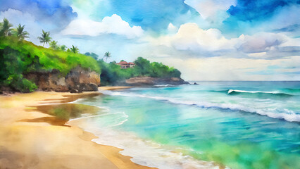 Obraz premium Tropical Island in the Sea.