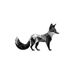 Geometric Gray Fox Illustration