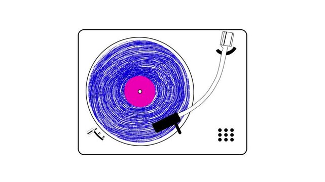 Animated illustration of vinyl player